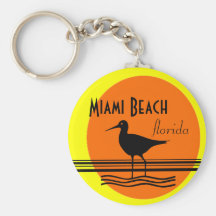 Souvenir de Plage-Coucher du soleil de Miami Porte-clef