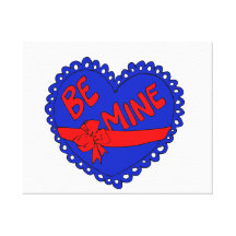 Soyez amour de rouge bleu de coeur de mine toile tendue sur châssis