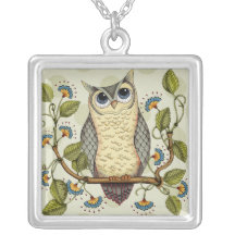 Soyez hibou sage - collier carré