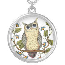 Soyez hibou sage - collier rond