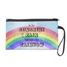Soyez le soleil sous la pluie pochette avec dragonne