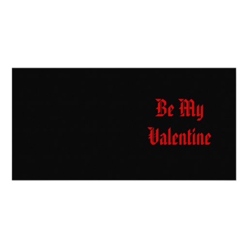 Soyez mon Valentine. Jour de Valentines. Noir roug Cartes De Vœux Avec Photo