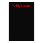 Soyez mon Valentine. Jour de Valentines. Noir roug Papier À Lettre