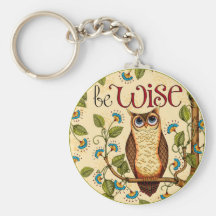 Soyez porte - clé rond de hibou sage porte-clef