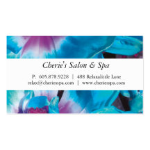Spa - carte de visite bleu de fleur de salon