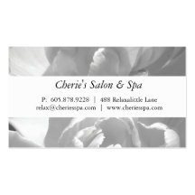 Spa - carte de visite de fleur blanche de salon