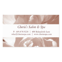 Spa - carte de visite de fleur de sépia de salon