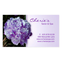 Spa - carte de visite pourpre de fleur de pivoine 