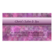 Spa - carte de visite rose à la mode de salon