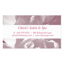 Spa - carte de visite rose de fleur de salon