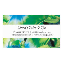 Spa - carte de visite vert de fleur de salon