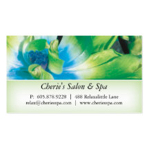 Spa - carte de visite vert de la fleur 1 de salon