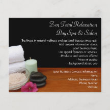 Spa/noir/couleur de scène salon de massage/pédicur prospectus personnalisés