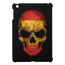 Spanish Flag Skull on Black iPad Mini Covers