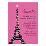 Sparkly Parisian Sweet Sixteen Invitation