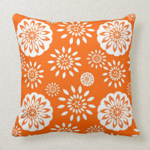 Special orange de fleur coussin