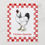 Specials hebdomadaires de poulet de menu classique prospectus customisé