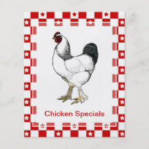 Specials hebdomadaires de poulet de menu classique prospectus customisé