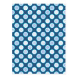 Spirale bleue de point de polka carte postale