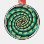 Spirale de peau de serpent en ornement vert et jau