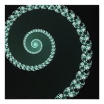 Spirale verte et grise de fractale art photographique
