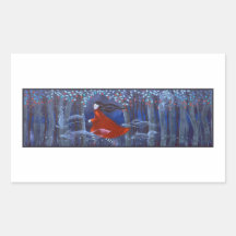 Spiritueux animaux de femme et de forêt stickers rectangulaires