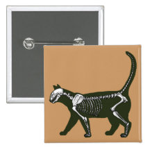 squelette de chat badge avec épingle