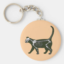 squelette de chat porte-clés