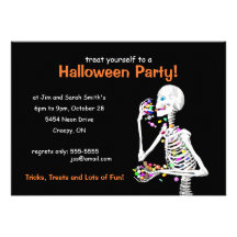 Squelette de partie de Halloween Faire-part