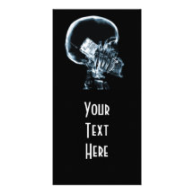 SQUELETTE DE RAYON X AU TÉLÉPHONE - BLEU CARTES DE VŒUX AVEC PHOTO