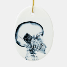SQUELETTE DE RAYON X AU TÉLÉPHONE - BLEU DÉCORATIONS DE NOËL
