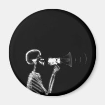 SQUELETTE DE RAYON X SUR LE MÉGAPHONE - B&W AIMANT