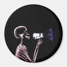 SQUELETTE DE VISION DE RAYON X SUR LE MÉGAPHONE -  MAGNETS POUR RÉFRIGÉRATEUR