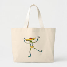 Squelette mexicain coloré de danse sac