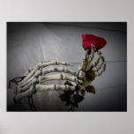 Squelette romantique de Saint-Valentin tenant une  posters