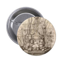 Squelettes déplaisants vintages, crânes et arbres badges