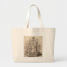 Squelettes déplaisants vintages, crânes et arbres sacs en toile