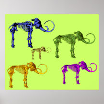 Squelettes gigantesques colorés multi poster