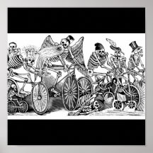 Squelettes sur des vélos, Mexique Poster