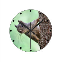 Squirrel On a Tree horloges murales
