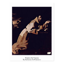 St Francis contrit par Zurbaran De Francisco Carte Postale