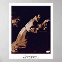 St Francis contrit par Zurbaran De Francisco Poster