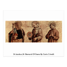 St.Jacobus, St Bernard de Sienne par Carlo Crivell Carte Postale