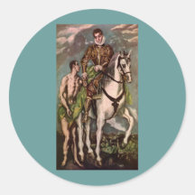 St Martin et le mendiant d'El Greco, circa 1600 Autocollants