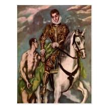 St Martin et le mendiant d'El Greco, circa 1600 Cartes Postales