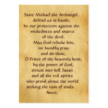 St Michael la carte de prière d'Arkhangel Cartes De Visite Personnelles