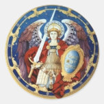 St Michael l'autocollant rond d'Arkhangel