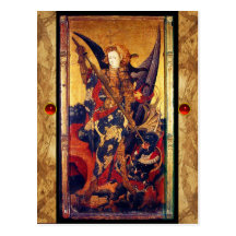 St Michael vainquant la carte de prière de diable Cartes Postales