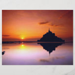 St Michel au coucher du soleil, Normandie, France  Prospectus En Couleur