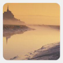 St Michel de la FRANCE, Normandie Mont. Lumière de Stickers Carrés